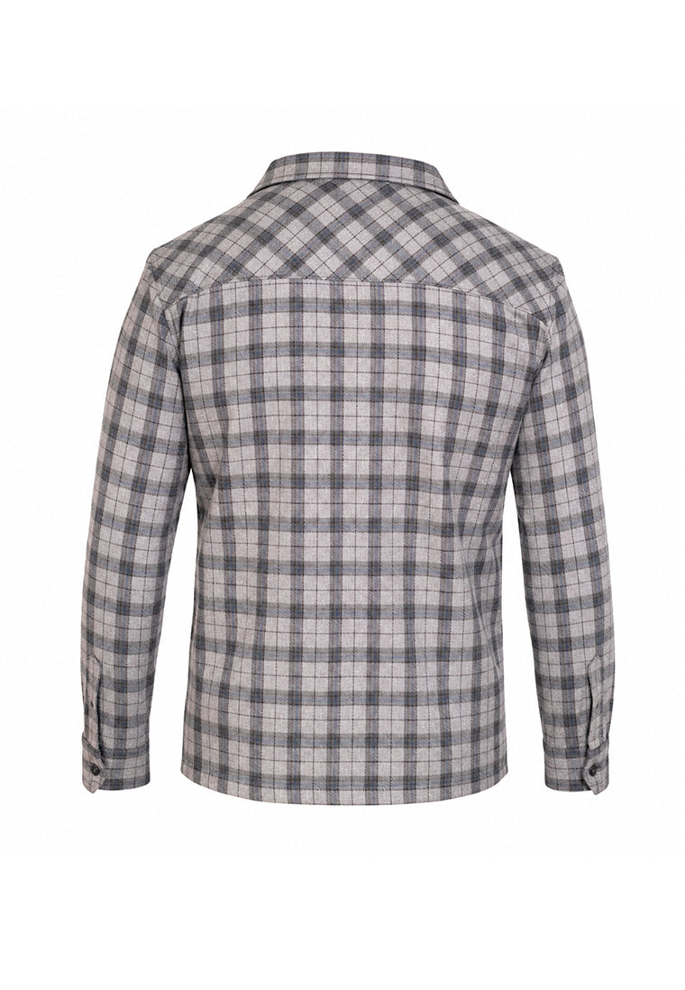Sobrecamisa tipo cazadora Gris Cuadros