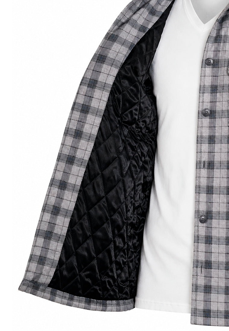 Sobrecamisa tipo cazadora Gris Cuadros