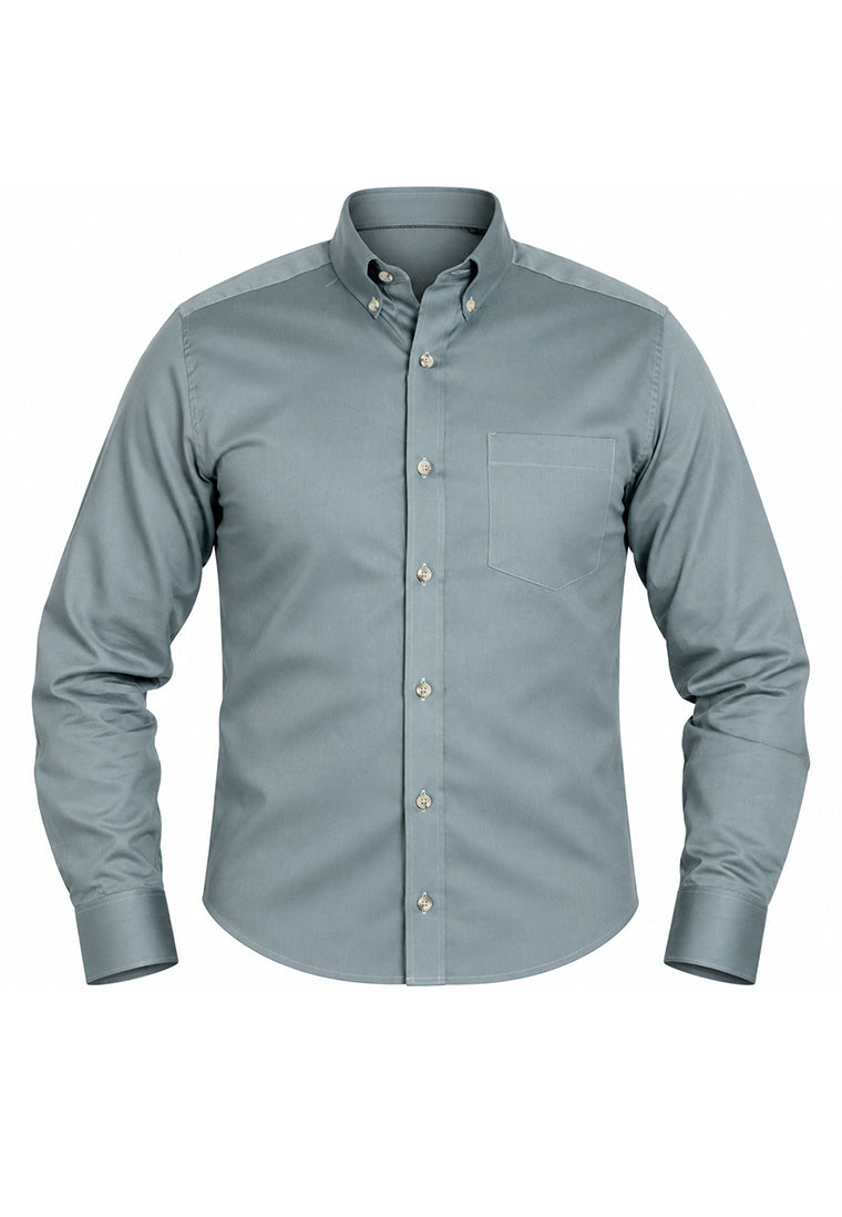 Camisa Casual Manga Larga Verde Button Down
