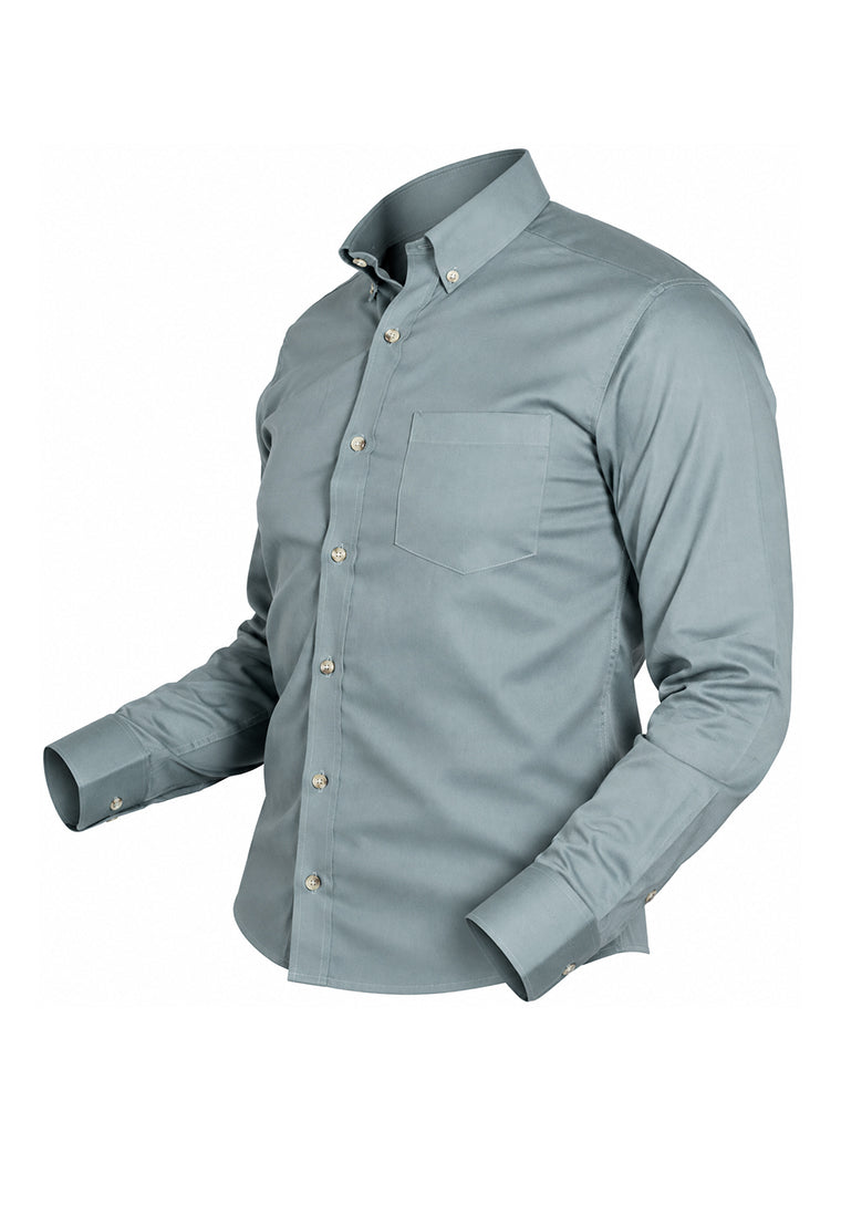 Camisa Casual Manga Larga Verde Button Down