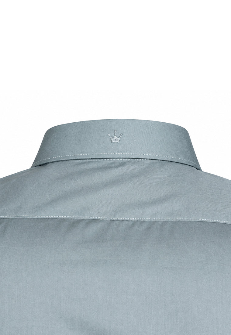 Camisa Casual Manga Larga Verde Button Down