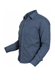 Camisa Sport Manga Larga Azul Medio