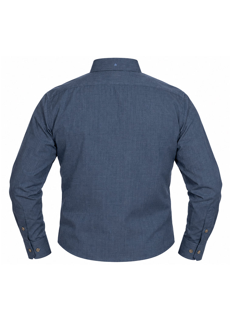Camisa Sport Manga Larga Azul Medio