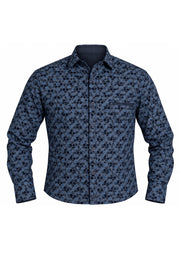 Camisa Sport Manga Larga Estampado Círculos Azules