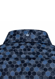 Camisa Sport Manga Larga Estampado Círculos Azules