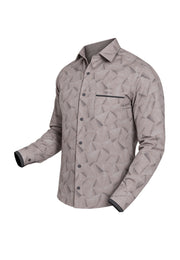 Camisa Sport Manga Larga Estampado Geométrico Gris