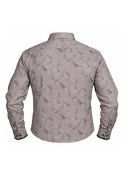 Camisa Sport Manga Larga Estampado Geométrico Gris