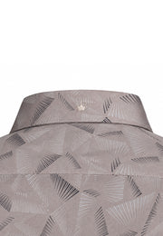 Camisa Sport Manga Larga Estampado Geométrico Gris