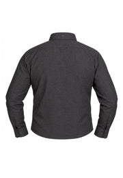 Camisa Sport Manga Larga Gris Jaspeado Doble Bolsillo
