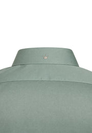 Camisa Sport Manga Larga Verde Suave con Contraste
