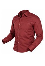 Camisa Sport Manga Larga Vinotinto con Bolsillo