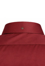 Camisa Sport Manga Larga Vinotinto con Bolsillo